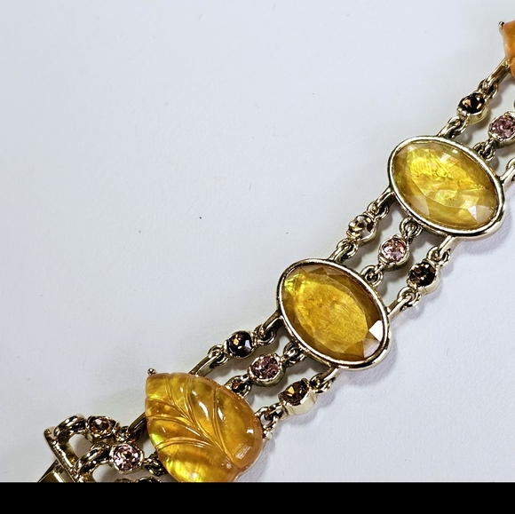 Rare Vintage Fall Colored Cabachons & Colorful Rhinestones in Gold Tone! ✨️ - Picture 7 of 8